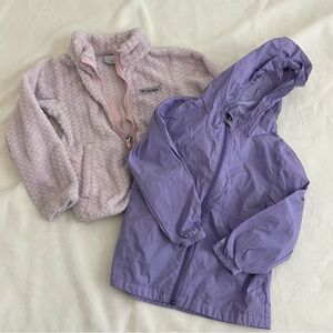 Columbia Girls 4T XXS Wind Lightweight Purple & Pink Fleece Jacket  (Lot of 2)